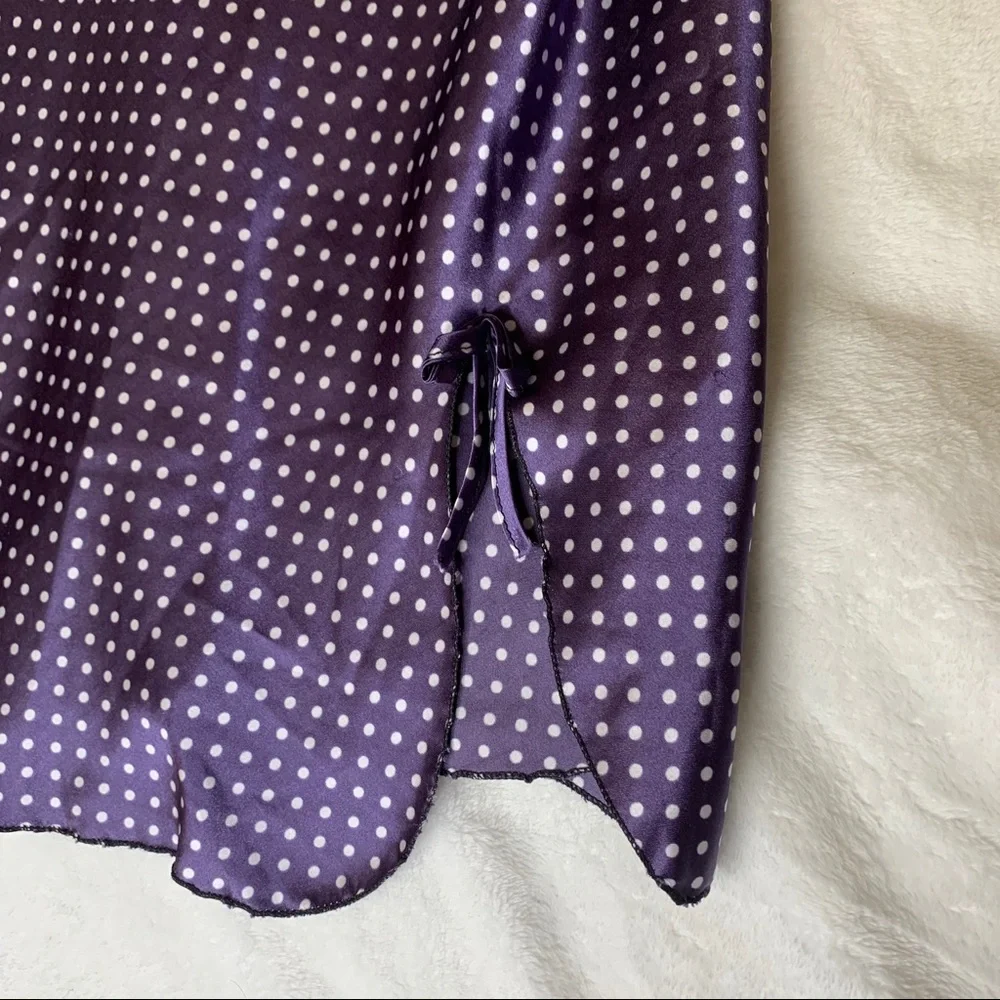 Vintage Bay 6 NY purple polka dot nightgown M - Picture 9 of 15